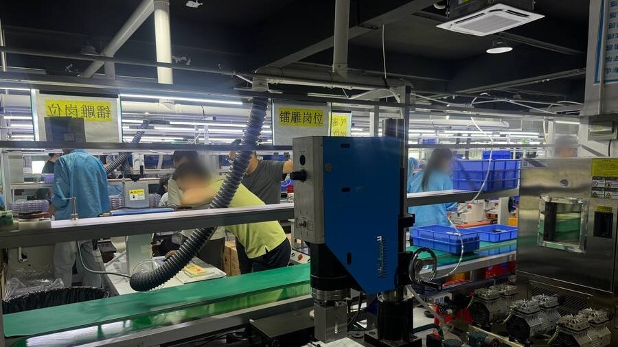 Ultrasonic welding equipment at a Shenzhen partner facility