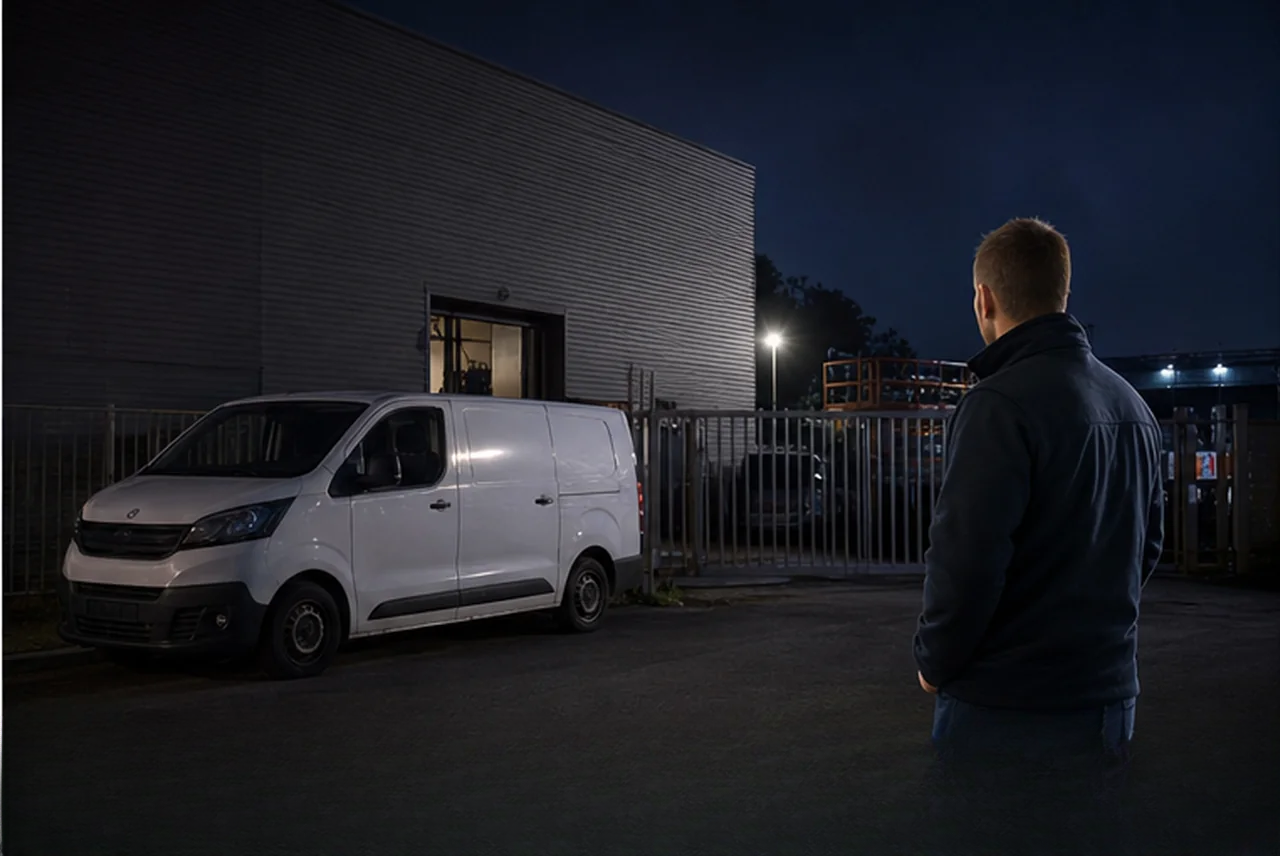 Fleet manager checking an after-hours vehicle exception
