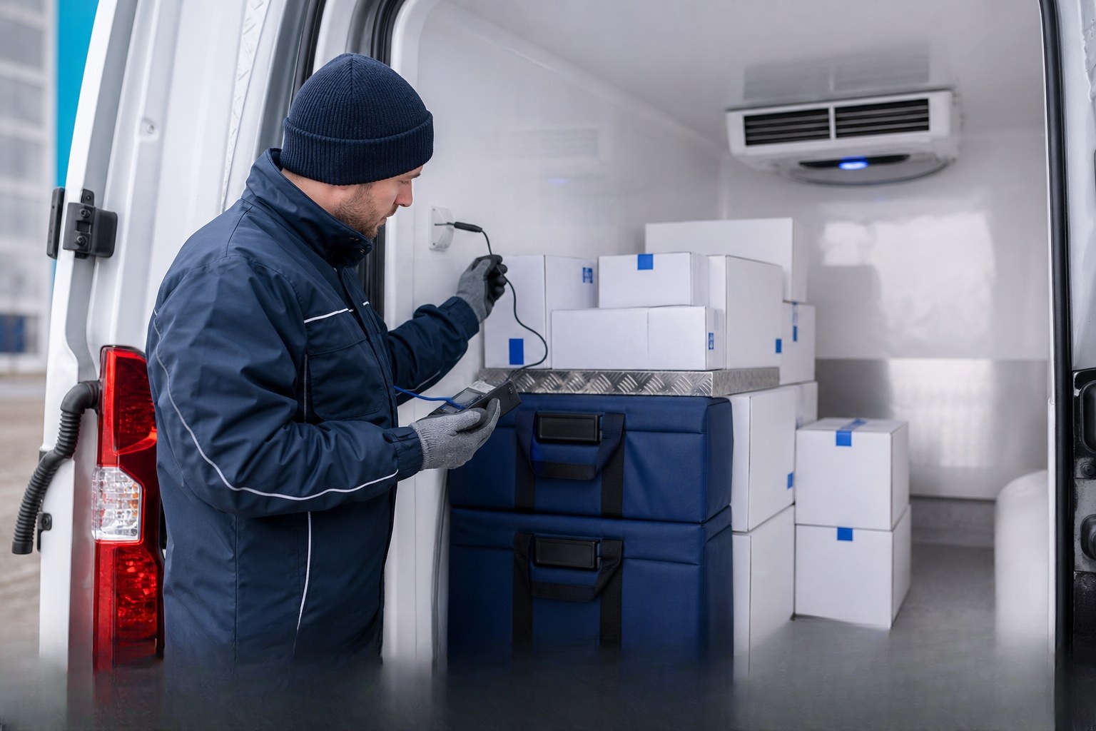 Refrigerated delivery van used in cold chain distribution